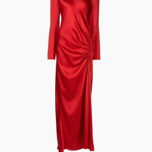 Lapointe satin long gown with slit - Picture 4 of 9